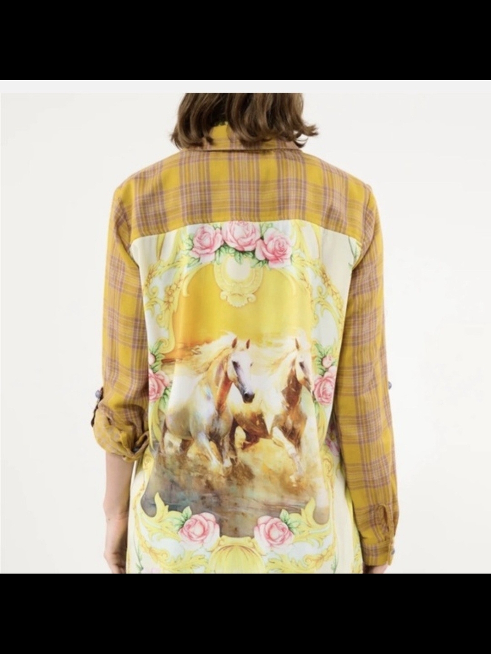 NWT Aratta Wild West Mustard and Ivory Shirt with a spice SIZE SMALL $173 RETAIL